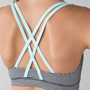 Lululemon Energy Bra gingham teal